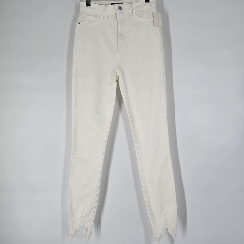 DL1961 Chrissy Ultra High Rise Skinny Jeans White Size 25 NEW
